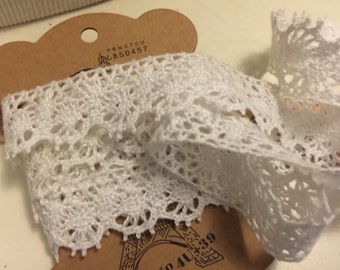 White Cotton Crochet Lace Trim 8 Yards