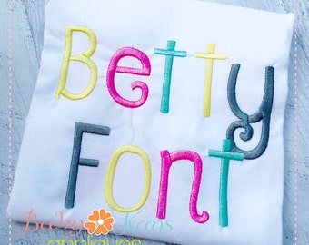 Betty Embroidery Font 1", 1.5", 2", 2.5", 3" and BX