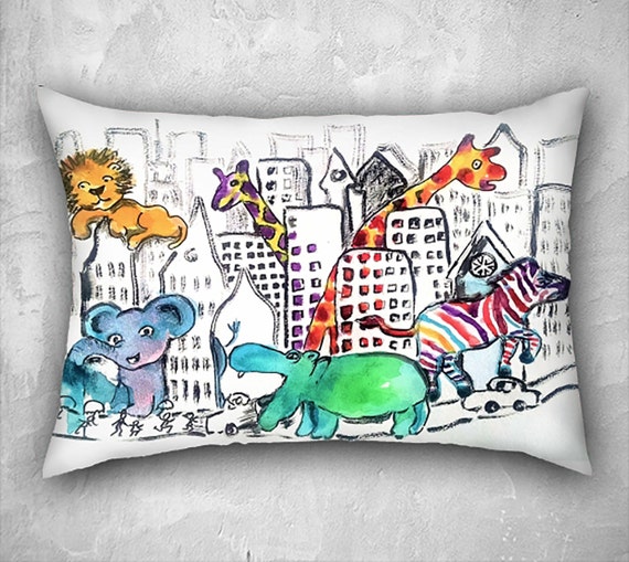 Zoo pillow animal pillow covers nursery pillows nursery