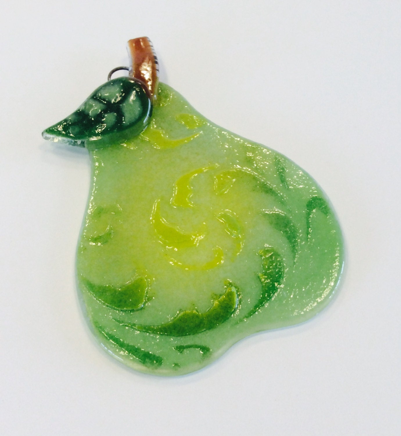 fused glass christmas ornament or sun catcher pear in by fused glass christmas ornament or sun catcher pear in by