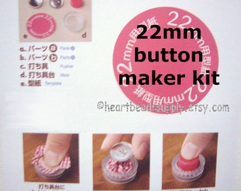 Fabric Cover Button maker Kit - 22mm | 7/8" | bouton tissu | id1320166 | wire loop cover button tool | bag hardware | scrap fabric uses