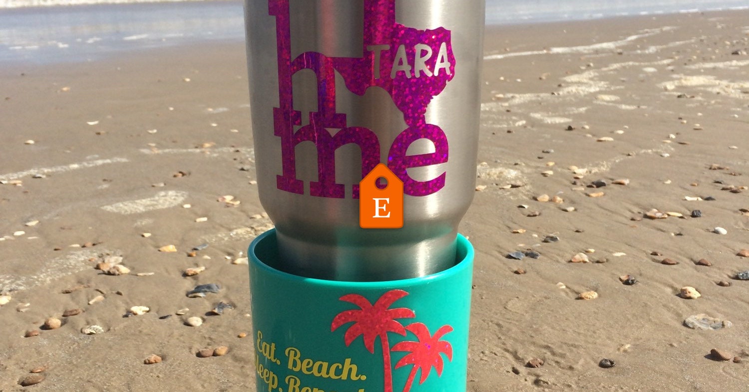 Spiker Beach Spike Drink Holder Custom Vinyl Monogram Flip   Issogl Fullxfull.4303558 92l5uuhj 