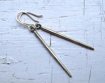 Simple Sterling Silver Spike Earrings