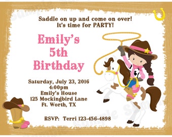 Items similar to Printable Western Cowboy Party Invitations - Western ...