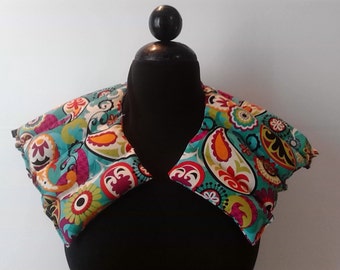 Rice Heating Pad Flaxseed /Microwave Heat Pad, Hot or Cold Therapy Wrap/ Unsceted or Scented/ Gift for Mom- Turquoise Paisley