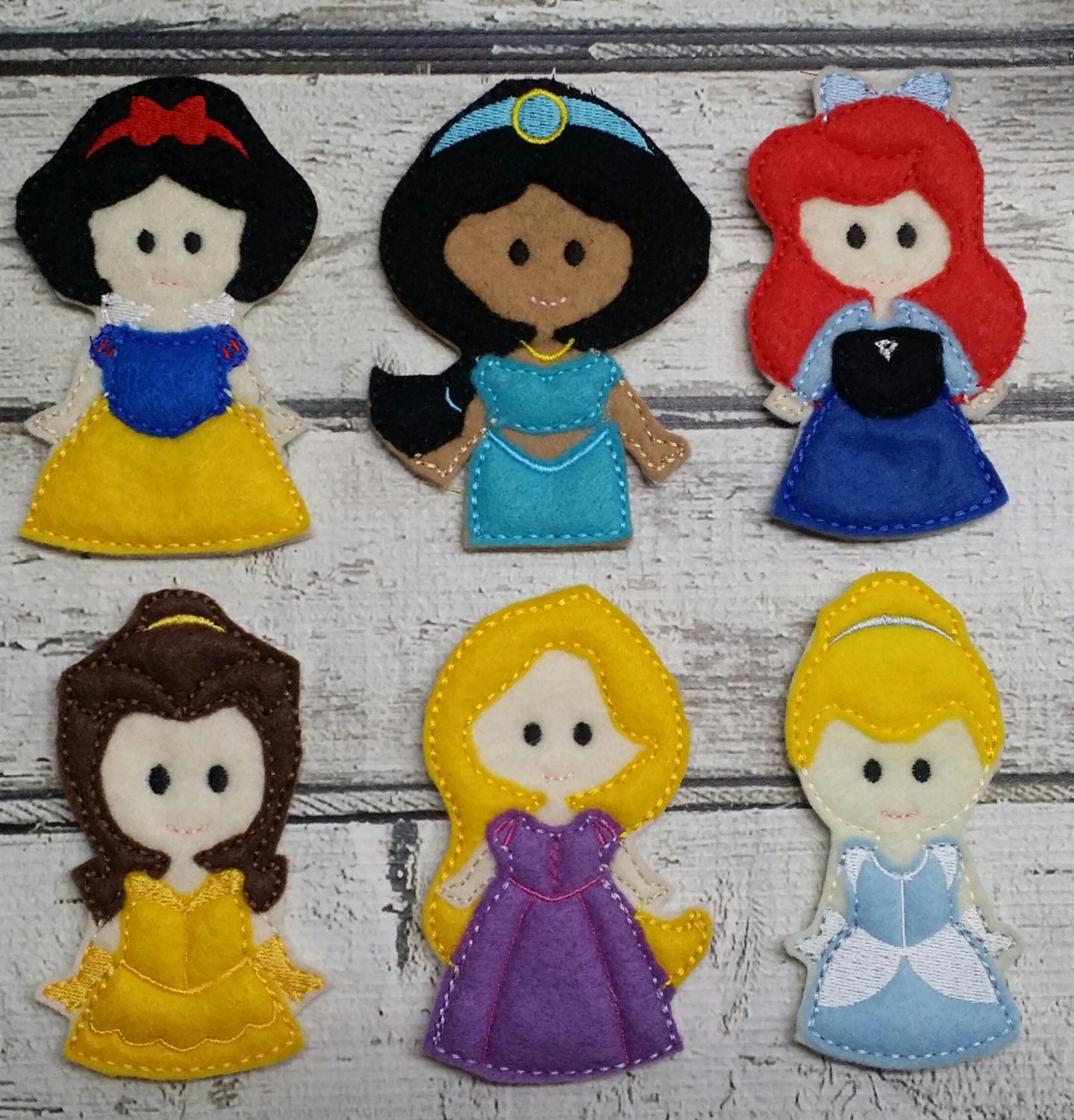 Princess Set Felt Finger Puppets by TreasuredForever on Etsy