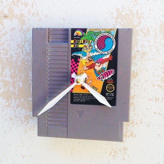 Clock Nintendo Video Game Cartridge Clock T & C by crimsonking