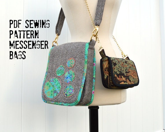 Messenger Bags Sewing Pattern including small saddle bag with