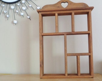 Large Vintage Wood Shadowbox Curio Shelf