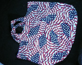 red white and blue tote bag