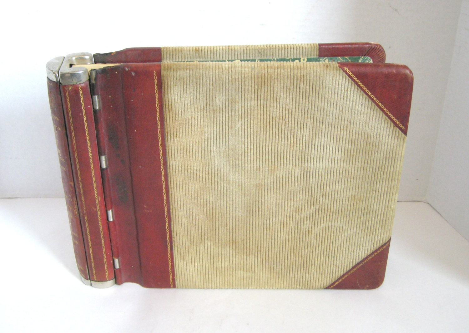 Vintage Ledger Book Leather Bound With Ledger Sheets Office