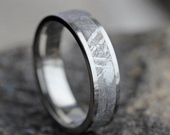 Mens Meteorite Wedding Band, Mens Wedding Ring, Womans Wedding Band, Mens Wedding Band, Meteorite Ring, His and Hers Wedding Band