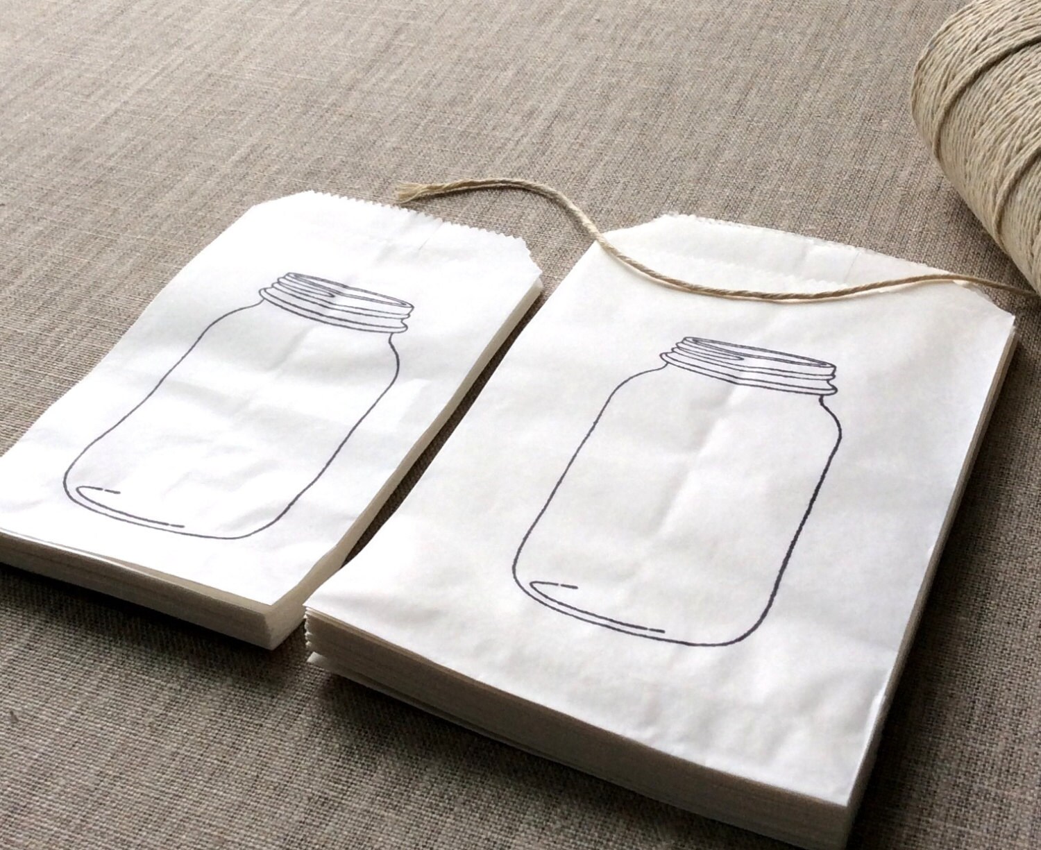 20 Mason Jar Favor Bags Mason jar paper bags kraft Mason jar