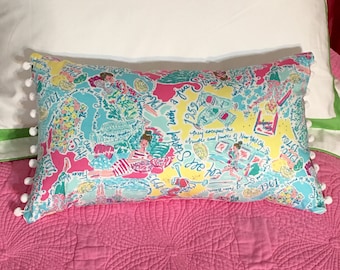 New Pillow made with Lilly Pulitzer In The Beginning fabric