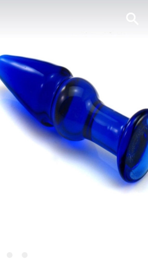 3 Blue Glass Butt Plugs By Creati