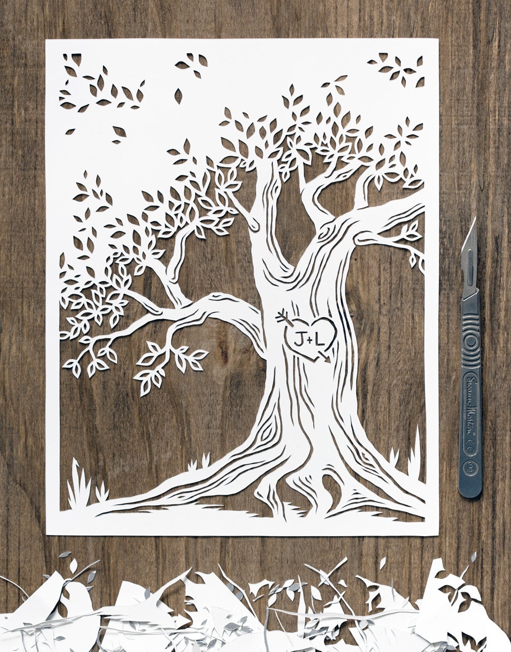 Papercut Anniversary Tree Artwork Custom