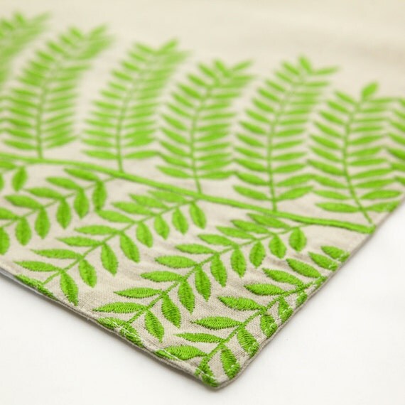 Fern Placemat Linen Placemats set of 4 Natural Linen Green