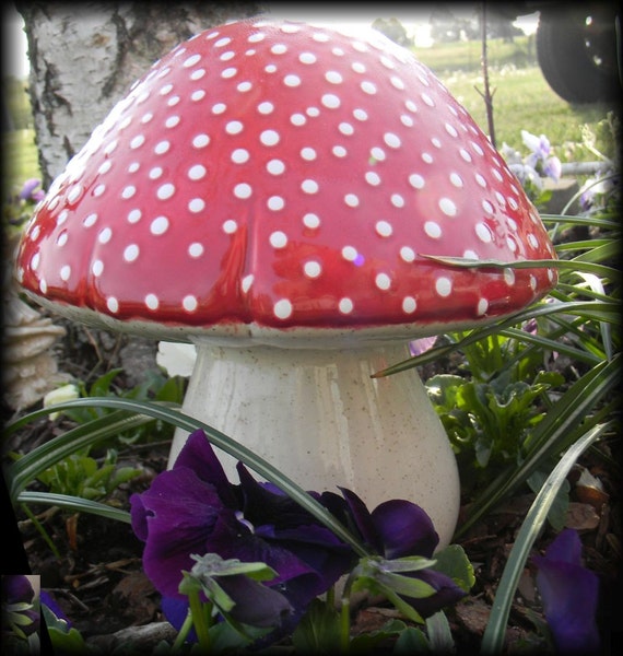 fairy on mushroom statue