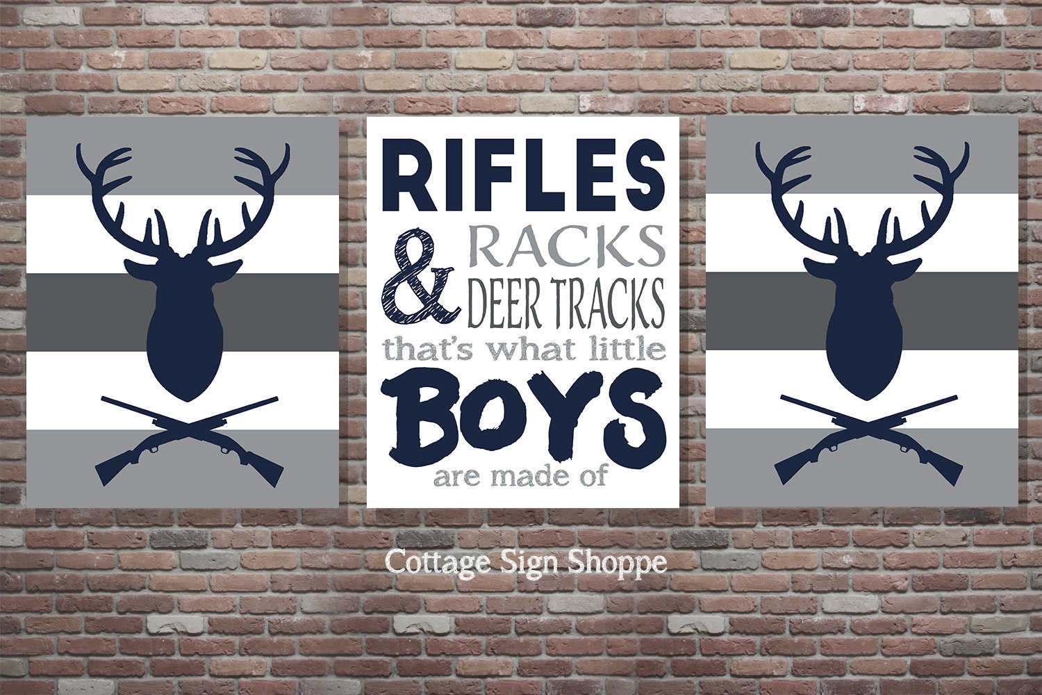 Hunting Nursery Boys Hunting Sign SET Boys Nursery Decor