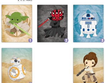 Daruma Darth Maul & ATAT Lucky Cat STAR WARS Prints