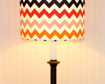 SALE - Chevron Drum Shade - Lamp Shade - Lampshade - Zig Zag - Drum Shade - Childrens Lamp Shade - Boys