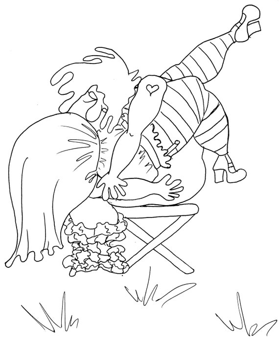 The Waterfall Sexy Coloring Pages for Adults from the Chubby