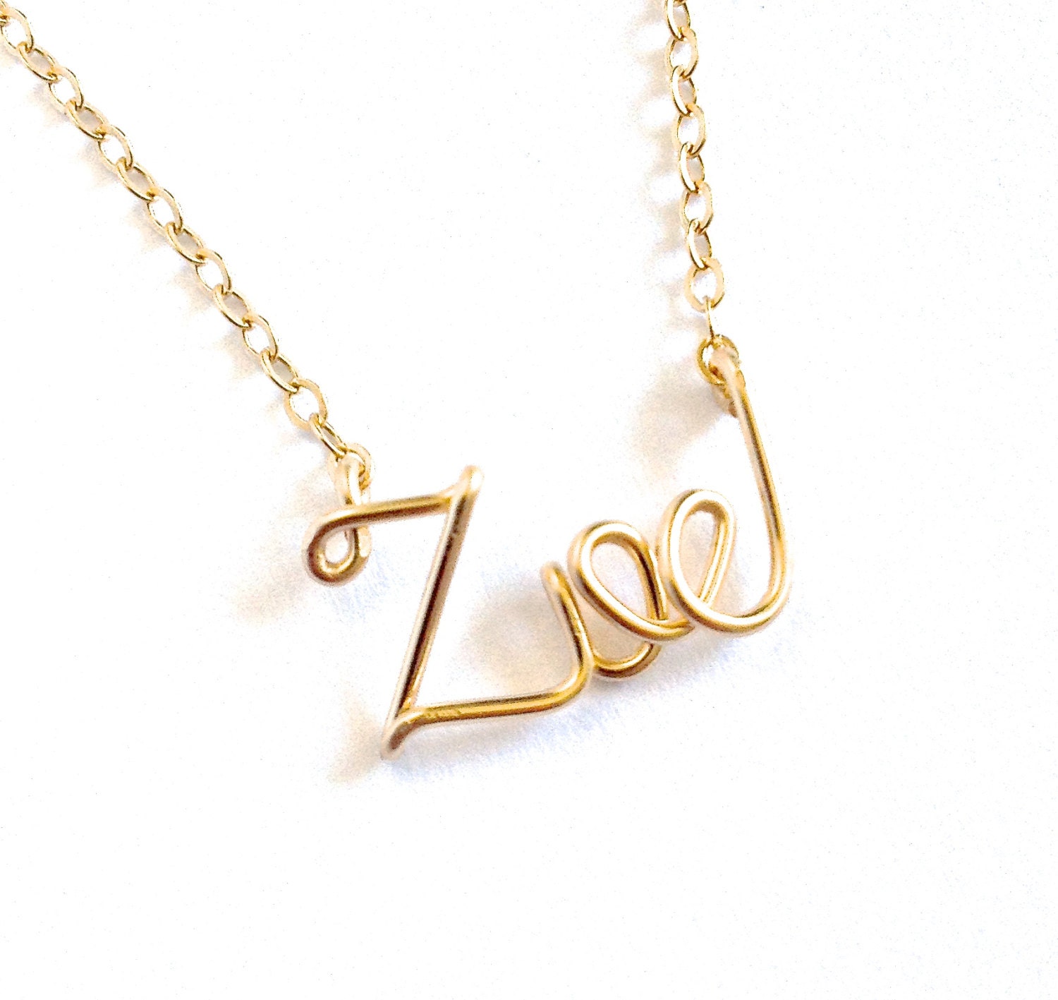 Name Necklace. Gold Name Necklace. Personalized Custom 14k