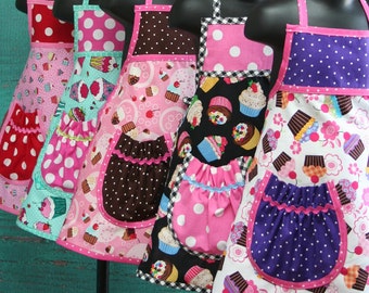 Birthday Party - Kids Birthday Party Aprons - Party Aprons - Cupcake