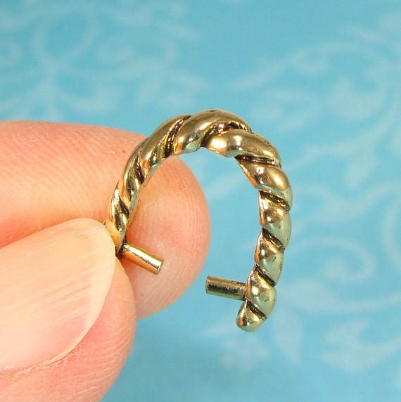 2 Gold Rope Pinch Bails for Pendants Gold Plated Pewter USA
