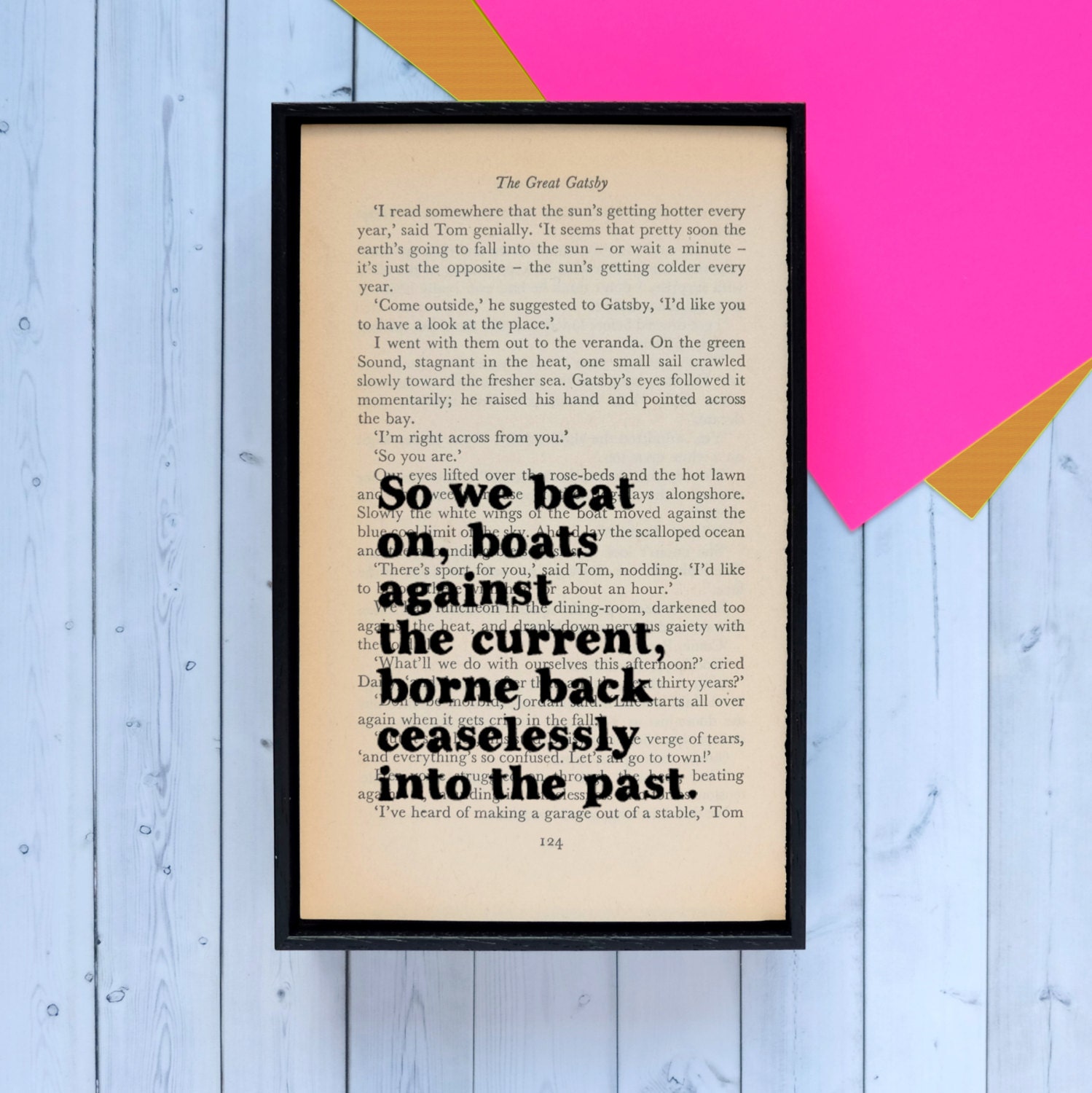 Great Gatsby Quote The Great Gatsby Framed Quote by BookishlyUK