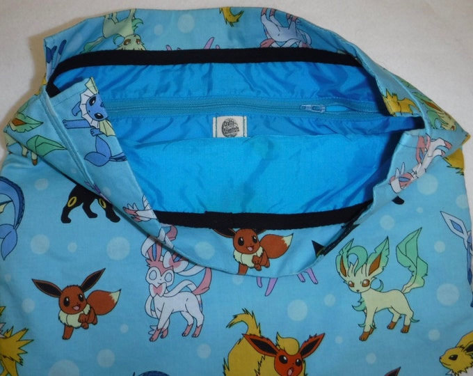Kaufman Pokemon Collage Aqua - 2 in 1 Backpack/tote made to order
