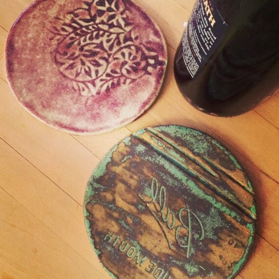 Wine Bottle Coasters by corico on Etsy