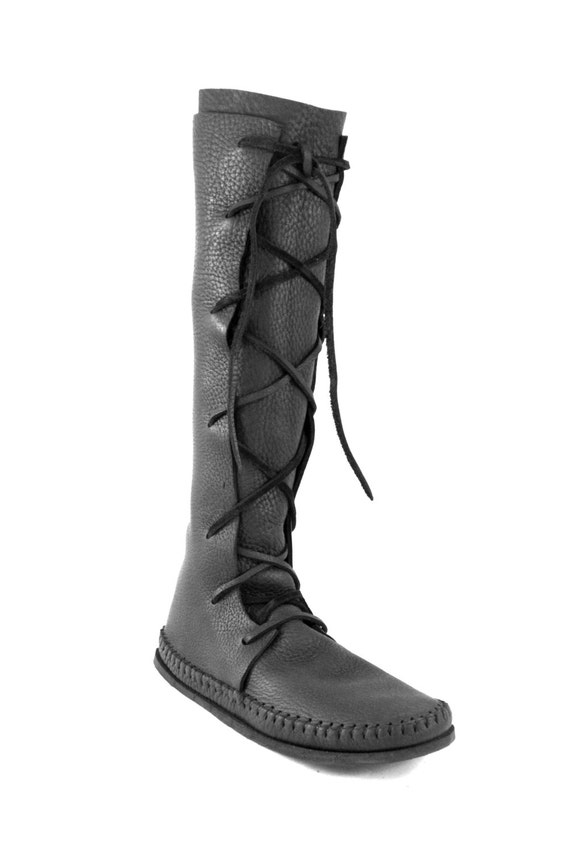 Plain Knee High Boot / Tall Moccasin Hand Stitched Soft