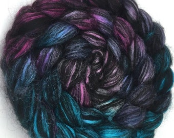 Spinning Fiber - Alpaca & Tussah Silk Combed Top - Northern Lights