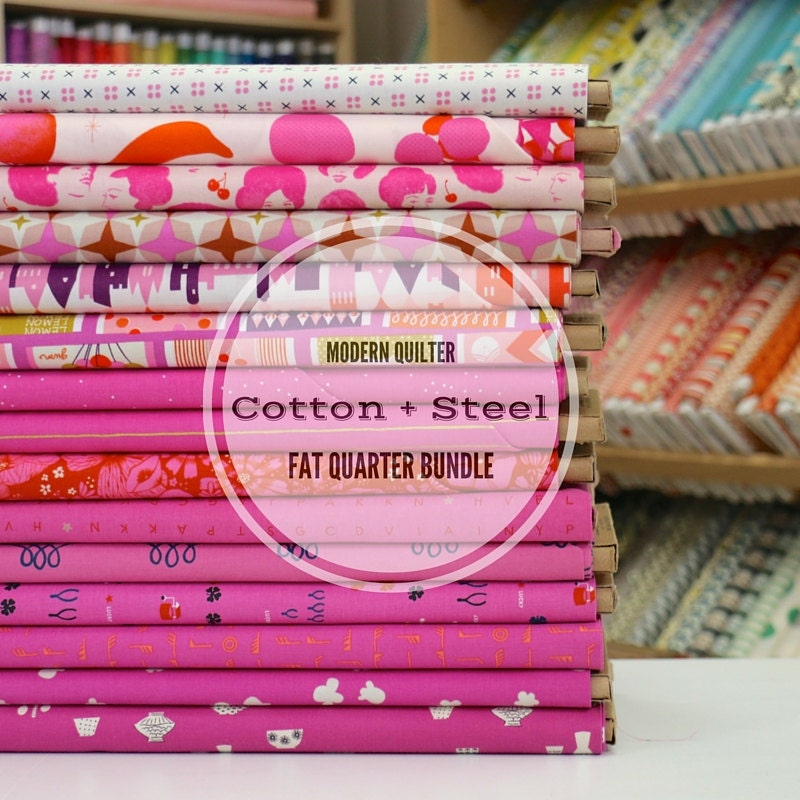 Cotton Steel Stash Fat Quarter Bundle in MAGENTA 15 prints