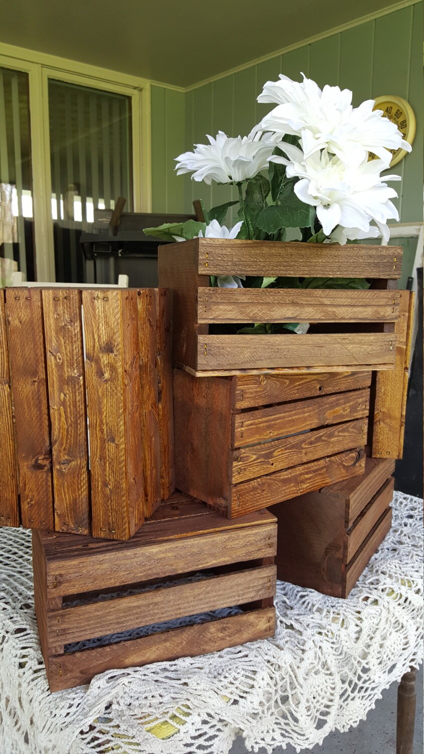 wooden crates 5 wood wedding reception centerpiece rustic