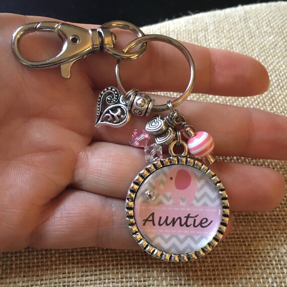 Auntie Keychain gift Baby Girl Personalized Gift