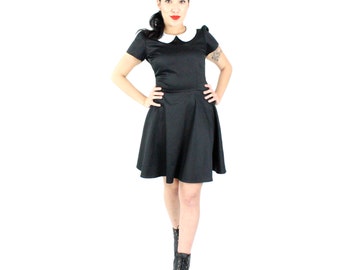 Black Peter Pan Collared Dress / Wednesday Adams Dress