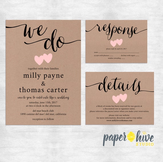 Rustic Wedding Invitation / printable wedding invitation