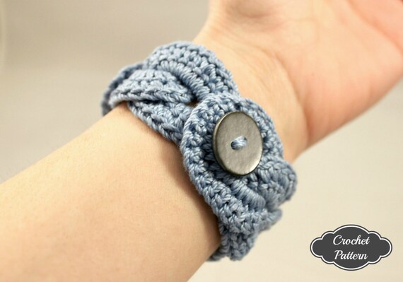 CROCHET PATTERN  Crochet Bracelet Infinity Link Cuff, Crochet Bracelet, Easy Crochet Pattern 