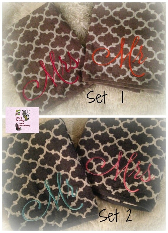 Mr and Mrs Bath Towel Set SPECIAL PRICE