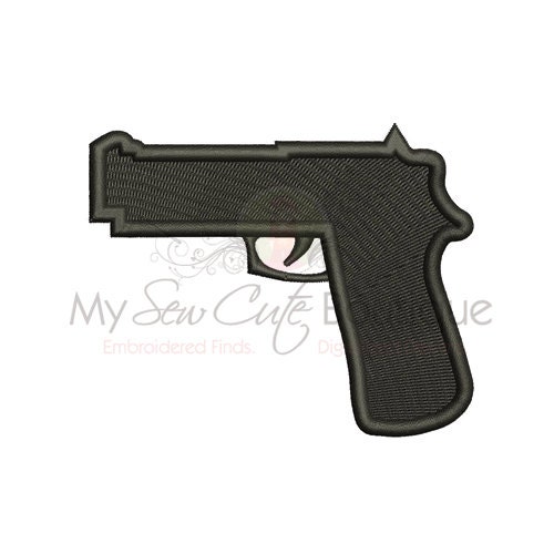 Gun Embroidery Design Machine Embroidery Design 8 Sizes