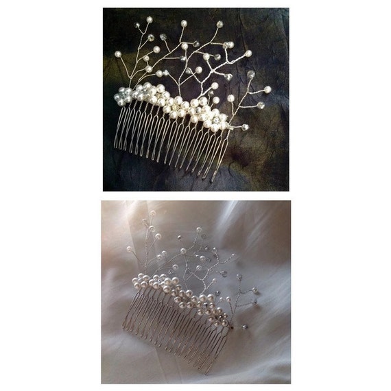 Hair Comb/Handmade Custom Design Floral Spray on by icusuezq