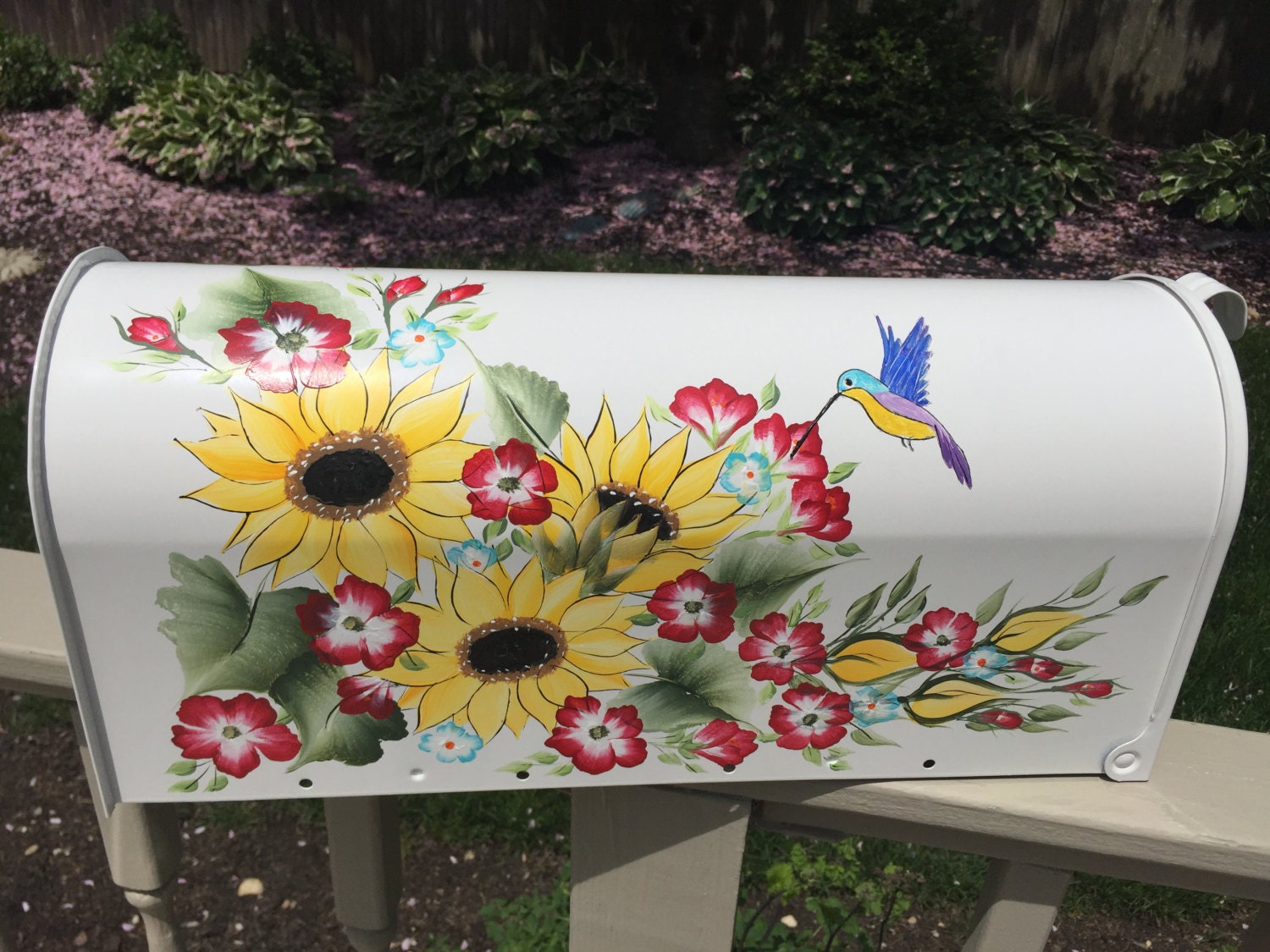 Painted mailbox custom ordered hand painted mailbox