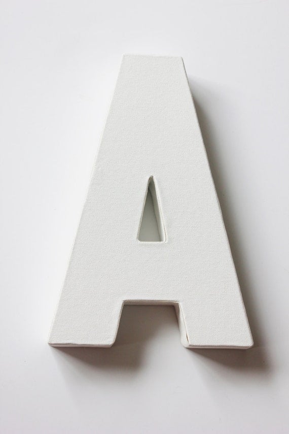 1 CANVAS LETTER Initial White For Painting DIY Signs and Crafts Free