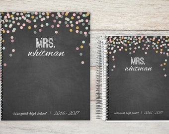 Teacher Daily Planner | Teacher Weekly Planner | Best Planner for Teachers | 2017-2018 | Teacher Planner | chalk confetti