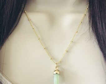 Acrylic Jade Spike Necklace