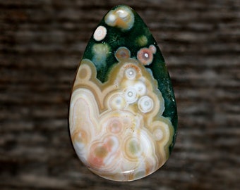 Ocean Jasper Cabochon, Designer Cabochons Handmade by MagicStones.