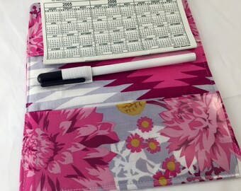 Pink Duplicate Checkbook Cover Register - Duplicate Checkbook Reigster Fabric Checkbook Cover - Joel Dewberry Wander Moon Garden in Rosetta