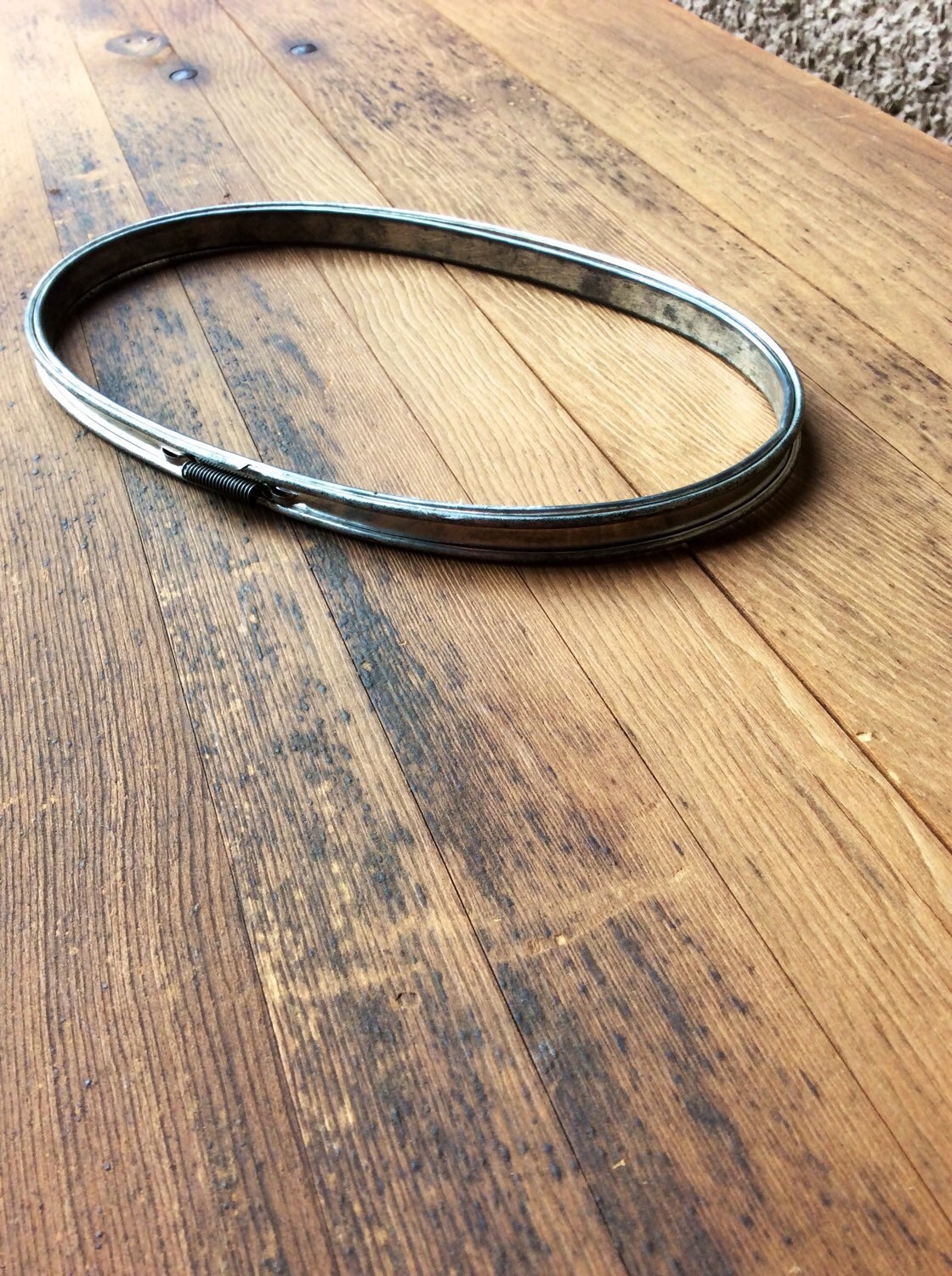 Antique Metal Embroidery Hoop Vintage 81/2 Oval Cork